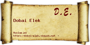 Dobai Elek névjegykártya
