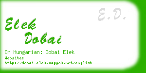 elek dobai business card